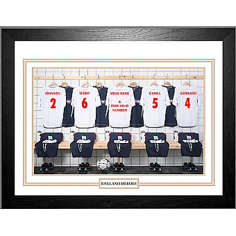 Personalised Framed 100% Unofficial England Football Shirt Photo A3