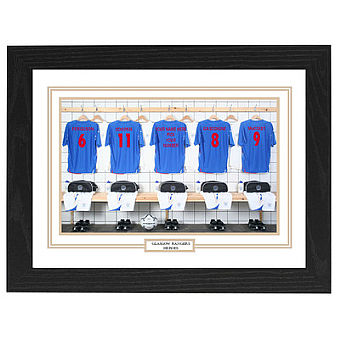 Personalised Framed Unofficial Glasgow Rangers team shirt photo